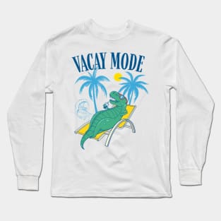 Vacay Mode Kids with T-rex Dinosaur for Summer Family Vacation & Cruise Long Sleeve T-Shirt